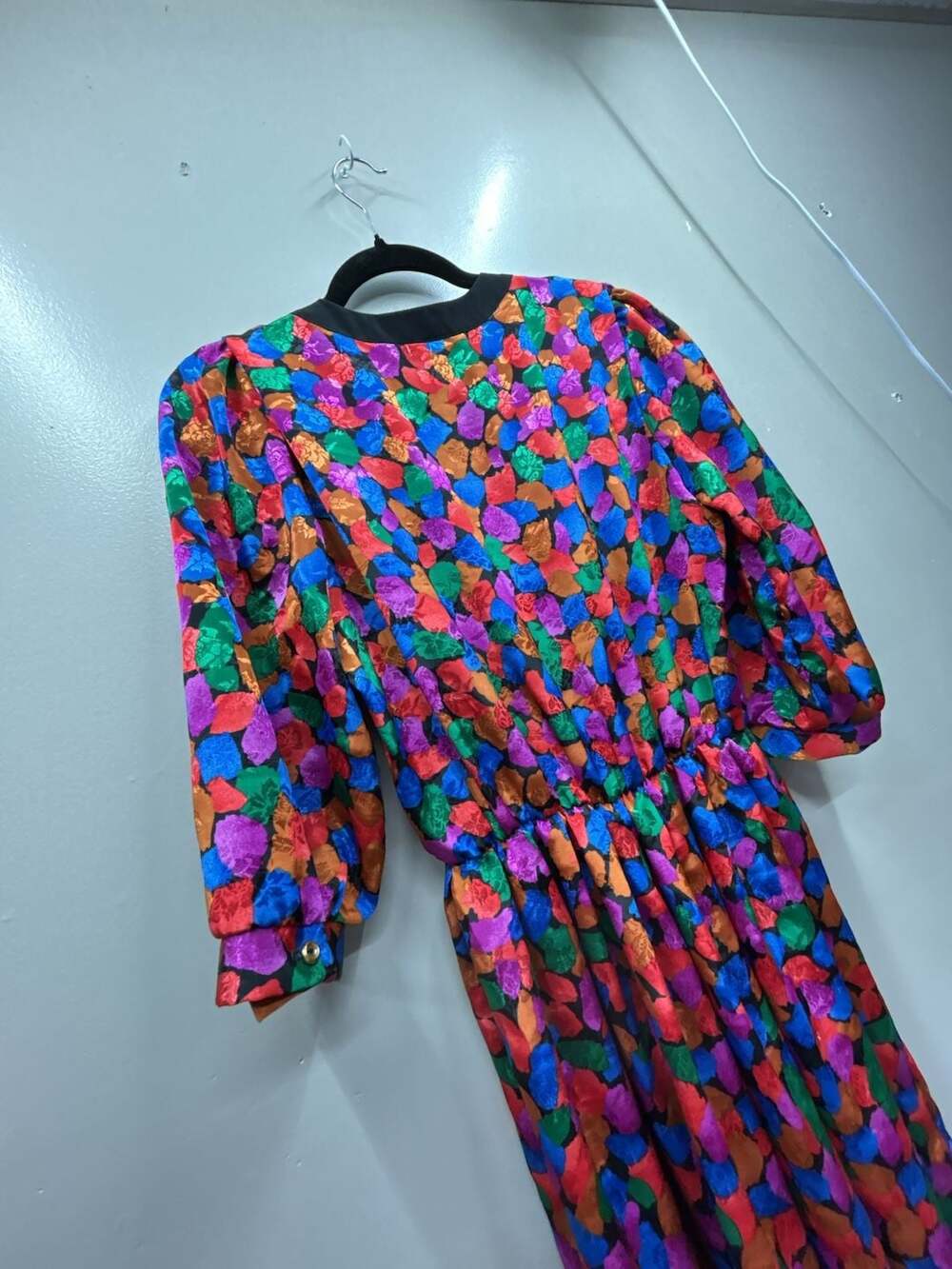 Vintage Breli Originals, Multi-Color Floral Button-Front Dress, 12, USA Made - Picture 10 of 12